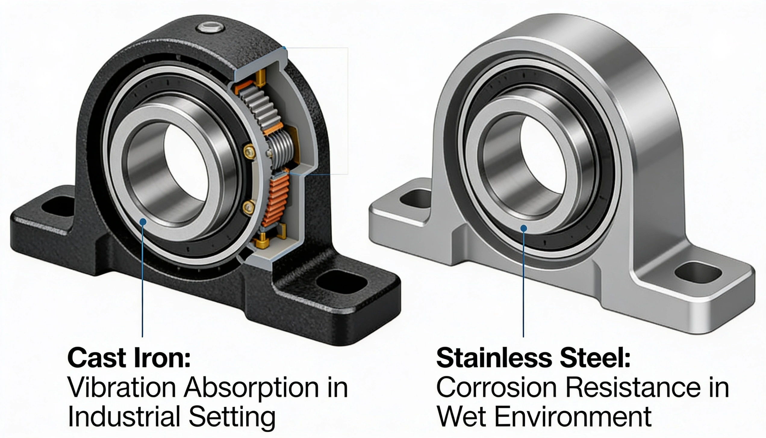 Pillow Block Bearings Guide: Cast Iron vs Stainless Steel  Nachi Pillow Blocks Suppliers in India